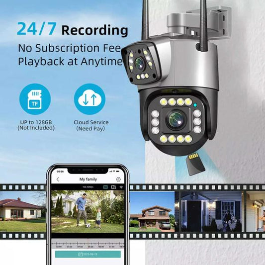 Speed-x (spz-702) 2 Camera Lens Wifi Outdoor 4mp Color Night Vision Wi