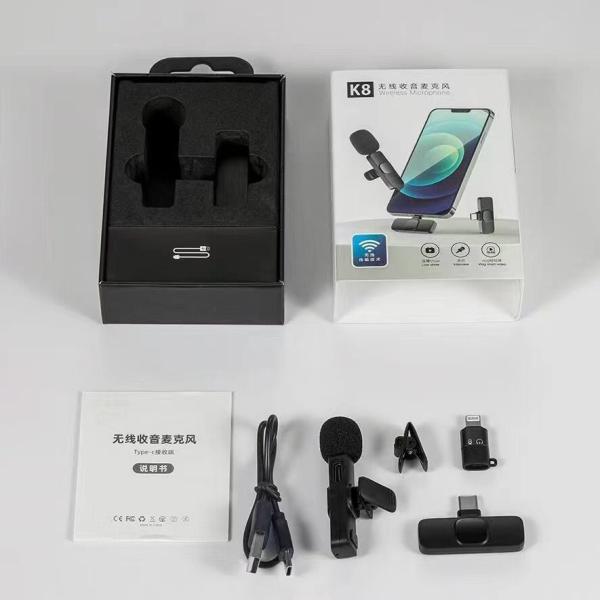K8 Collar Wireless Microphone Type C Supported