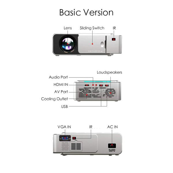 T6 Android 10.0 V Wifi Smart Optional Support 1080p Hd Led Portable Pr