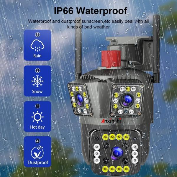Speed-x (spz-803) 3 Camera Lens Wifi Outdoor 6mp Color Night Vision Wi