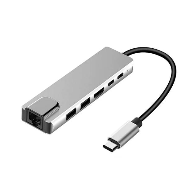 (sp-tc601) 6 In 1 Multi-port Type C 4K HDMI USB 3.0 Converter Good Ic Big Packing