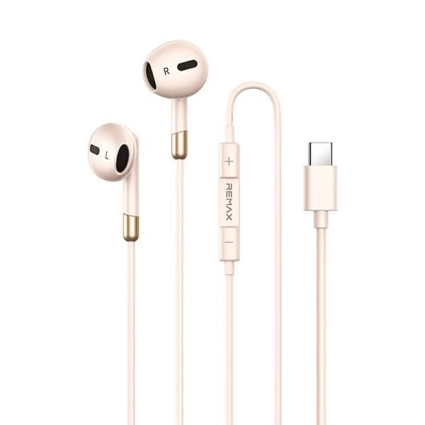 Remax RM-05A Metal Type-C Wired Earphones With Mic (apricot)
