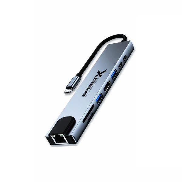 Speedx (sp-tc801) 8 In 1 Multi-port Type C 4k Hdmi Usb 3.0 Converter G