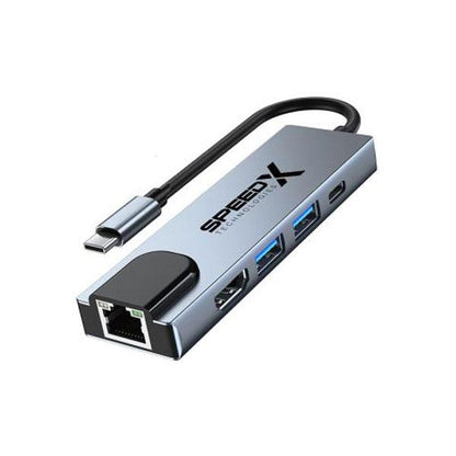 Speedx (sp-tc501) 5 In 1 Multi-port Type C 4k Hdmi Usb 3.0 Converter G