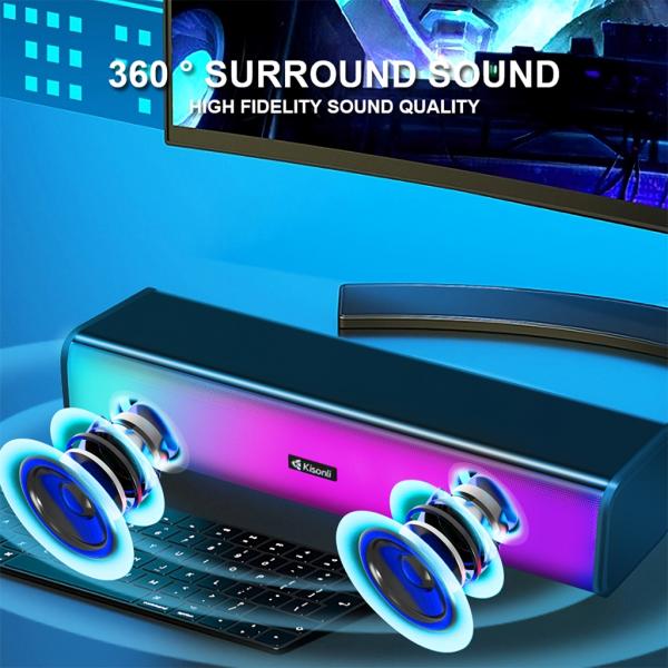 Kisonli I-630 Speaker Pc+bt Multimedia USB Plug RGB Colorful Light