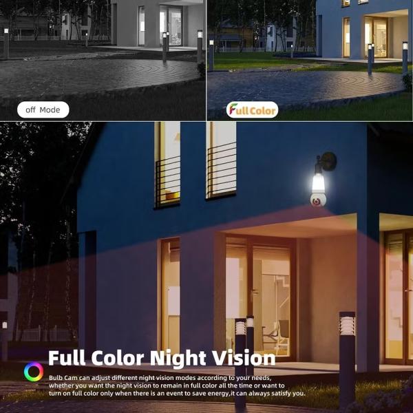 SPE27-LED8 Bulb Camera WiFi Panoramic Night Vision With V380 Pro App