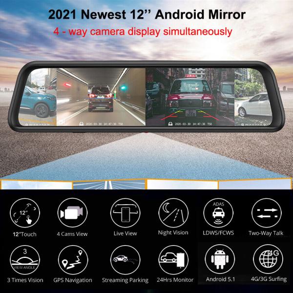 L830 Car Dvr Mirror Dual Camera Front/back 1080p