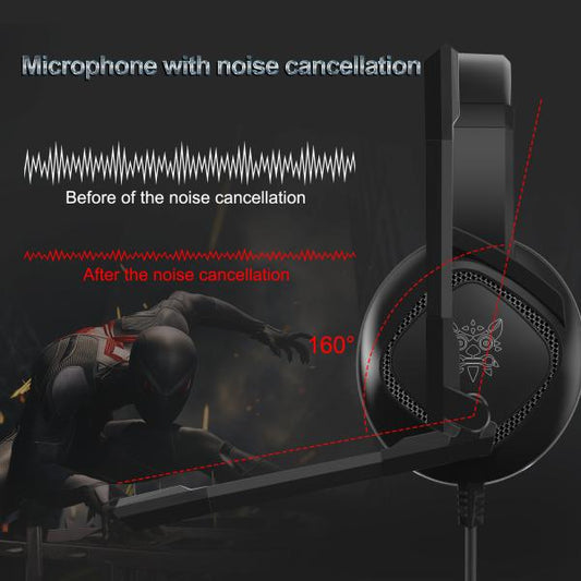 Onikuma K19 RGB Wired Stereo Gaming Headset True Noise Cancellation, Usb+3.5mm Audio Plug For Ps4/pc/xbox One Controller