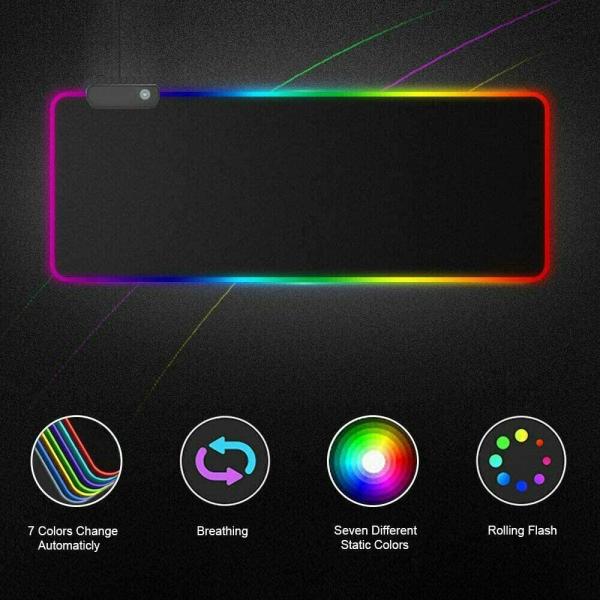 Rgb Gaming Mouse Pad Large (800×300×4mm) Led Mousepad With Non-slip