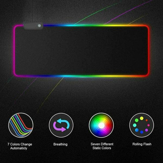 Rgb Gaming Mouse Pad Large (800×300×4mm) Led Mousepad With Non-slip