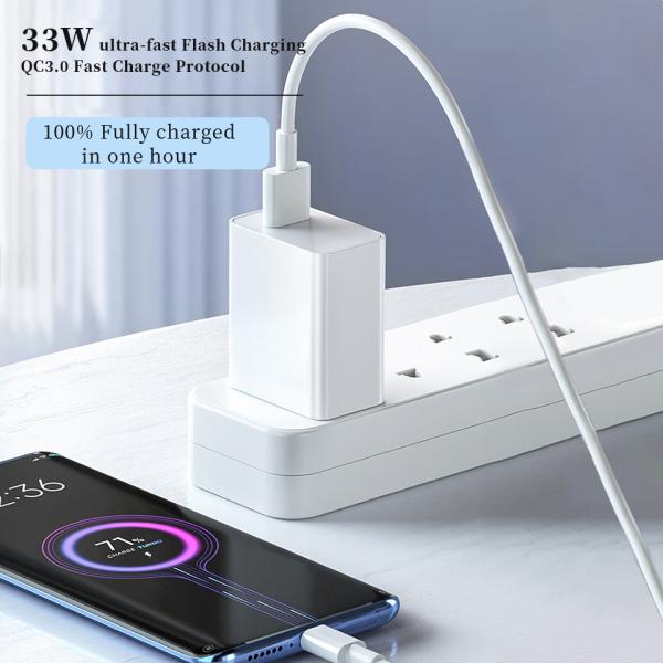 Xiaomi 33W EU Plug Qc3.0 Fast Quick Wall Turbo Charger With Cable