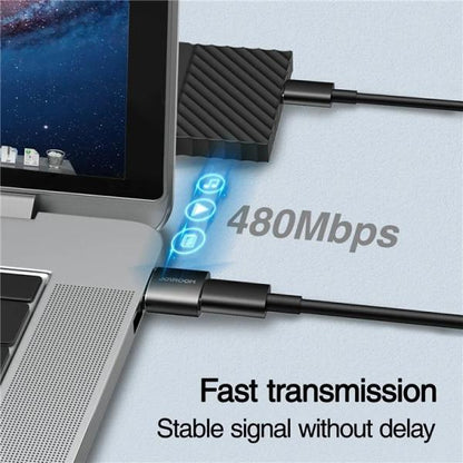 Joyroom S-H152 USB Male To Type-C Female Adapter 2pcs Black