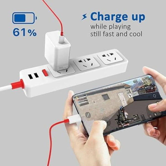 65W Original Oneplus Super Fast Warp Charge (eu Pin) With USB Type C To Type C Cable