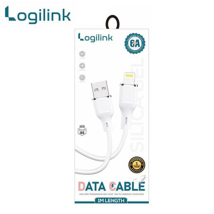 Logilink USB To Lightning Silicone Fast Charging Data Cable 1m (1 Year Warranty) White