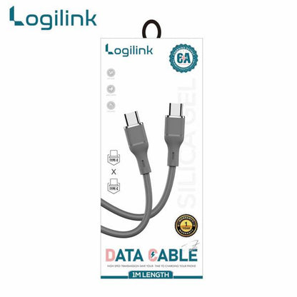 Logilink Type C To Type C Silicone Fast Charging Data Cable 1m (1 Year Warranty) Grey