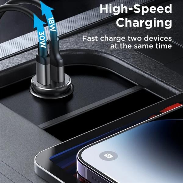 Joyroom CCN05 Mini 30W USB + Type-C Fast Charging (pd+qc3.0) Car Charger