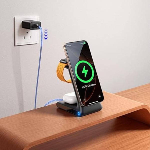 Joyroom JR-W15 3-in-1 Wireless Charging Station Black