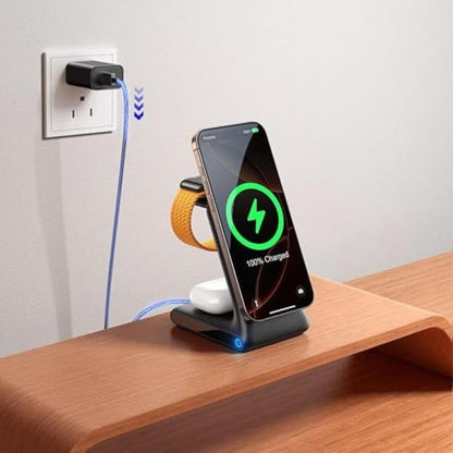 Joyroom JR-W15 3-in-1 Wireless Charging Station Black