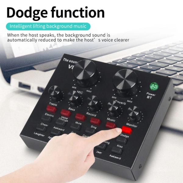 V8 BM-800 Podcast Mic Set With Live Sound Card,condenser Microphone With Rechargeable 12 Kinds Of Auxiliary Background F