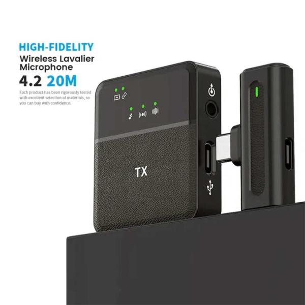 SX8 Type-C Single Professional Lavalier Wireless Microphone For Interview, Vlog, Live Mic Noise Reduction