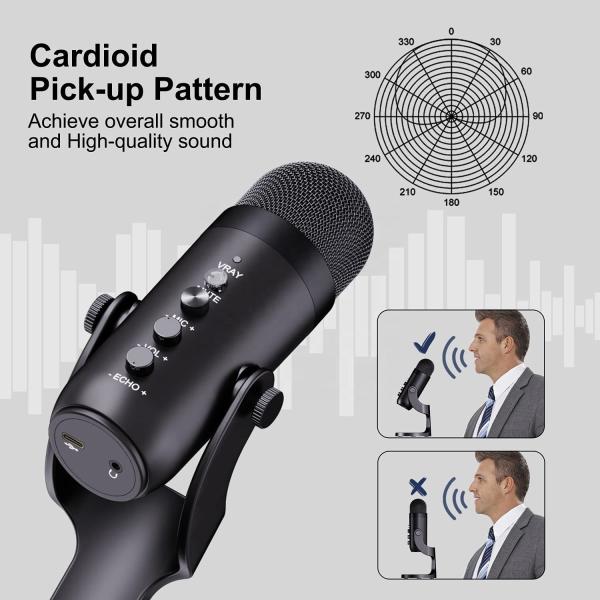 Jmary MC-PW8 Professional USB Microphone For Podcasting With Noise Reduction