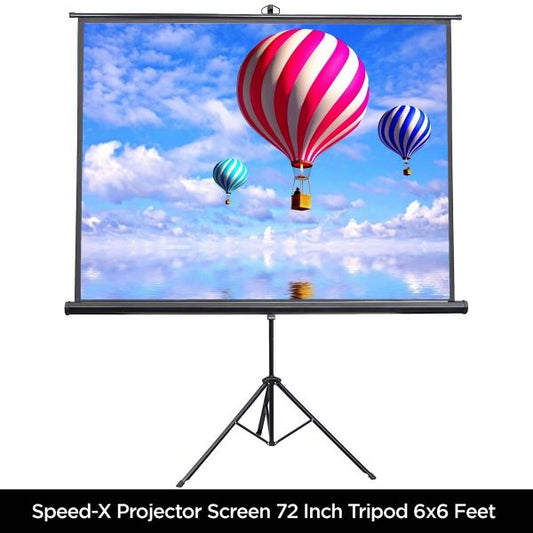 Projector Screen 72 Inch Tripod Portable 6x6 Feet 1:1mw Speed-x (fine