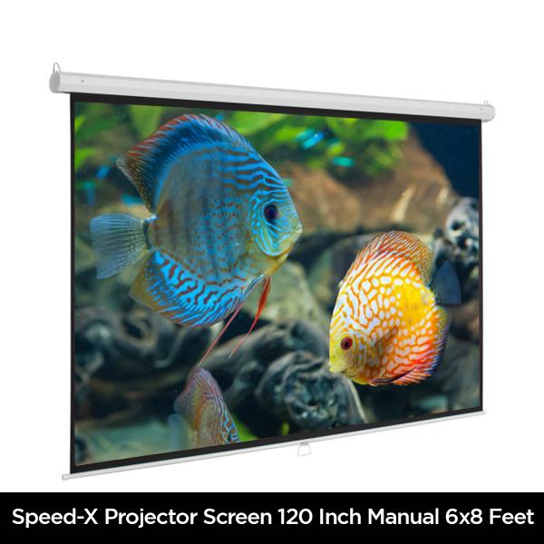 Projector Screen 120 Inch Manual 6x8 Feet 4:3mw Speed-x (fine Quality