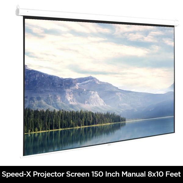 Projector Screen 150 Inch Manual 8x10 Feet 4:3mw