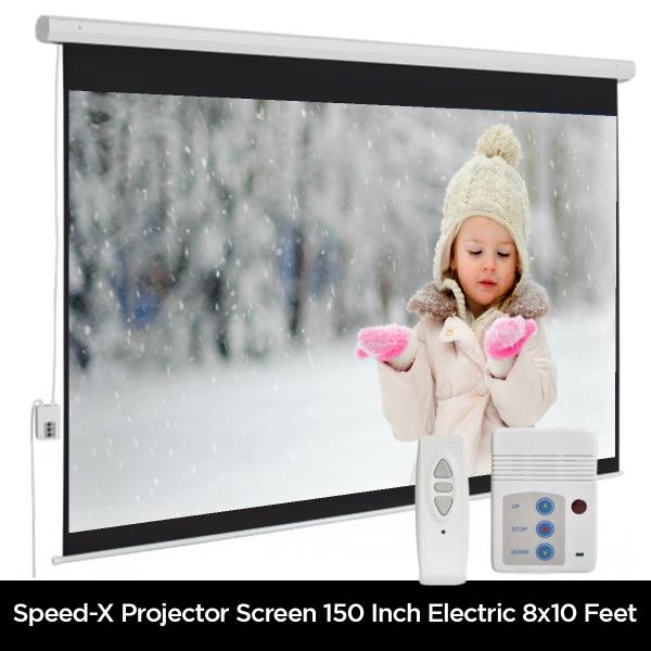 Projector Screen 150 Inch Electric Mortorised 8x10 Feet 4:3mw Speed-x