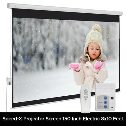 Projector Screen 150 Inch Electric Mortorised 8x10 Feet 4:3mw Speed-x