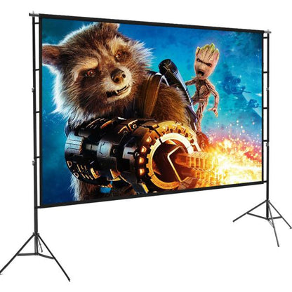 Projector Screen 150 Inch Tripod Potable Double Stand 8x10 Feet 4:3mw