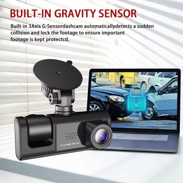 Y16 3 Channel Dash Cam HD 1080p (170° Ultra-wide-angle A+ Lens) Front Rear Video