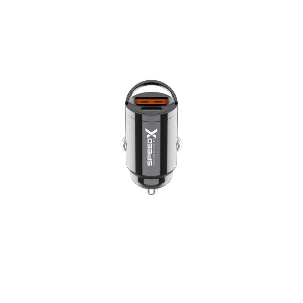SX-C41 Mini 48W PD + QC Dual-port Aluminium Car Charger