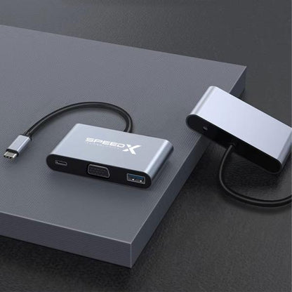 Speedx Sp-tc01 Type-c 3.1 To Vga+otg C+usb 3.0