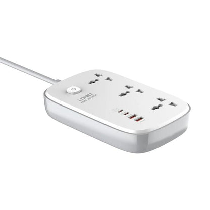 Ldnio SC6 45W GaN Fast Charging 3250W Power Extension 3 Sockets 2 Usb-a + 2 USB-C 2m