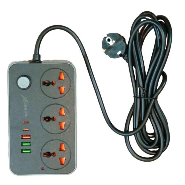 603pu Speed-x Power Universal Travel 3socket+3usb+2type-c Cabel Length