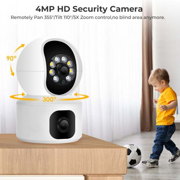 N9-2 HD Smart 4MP 2+2 WiFi Double Lens Auto-tracking Tow Way Audio IR Night Vision Camera