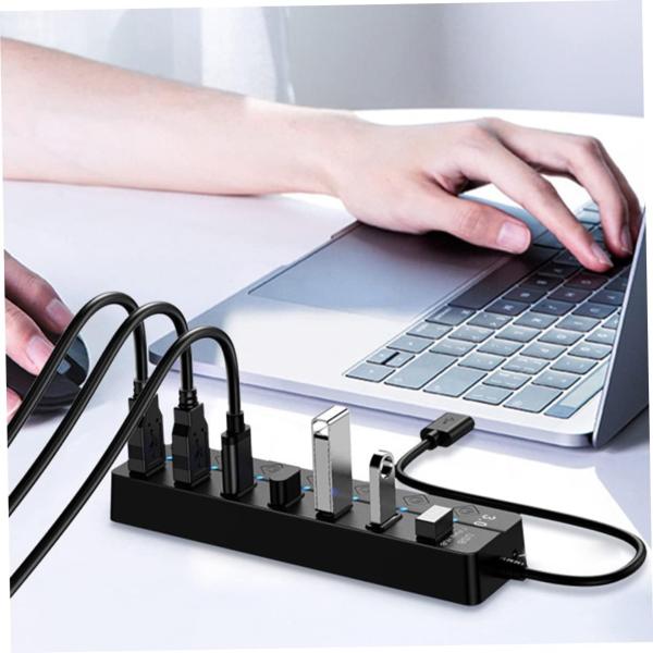 SP-UHS307 7-port Expander USB 3.0 Hub With Independent Switch Plug Play