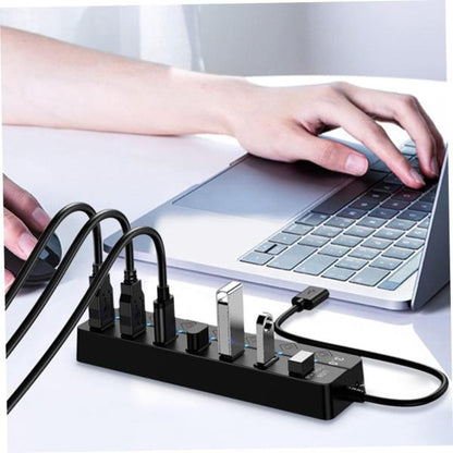 SP-UHS307 7-port Expander USB 3.0 Hub With Independent Switch Plug Play