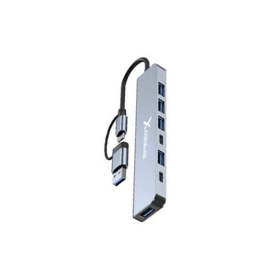 SP-TC701 7 Port 2 In 1 USB 3.0 & Type-C Ports Aluminum Alloy Portable Hub