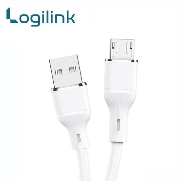 Logilink USB To Micro Silicone Fast Charging Data Cable 1m (1 Year Warranty) White