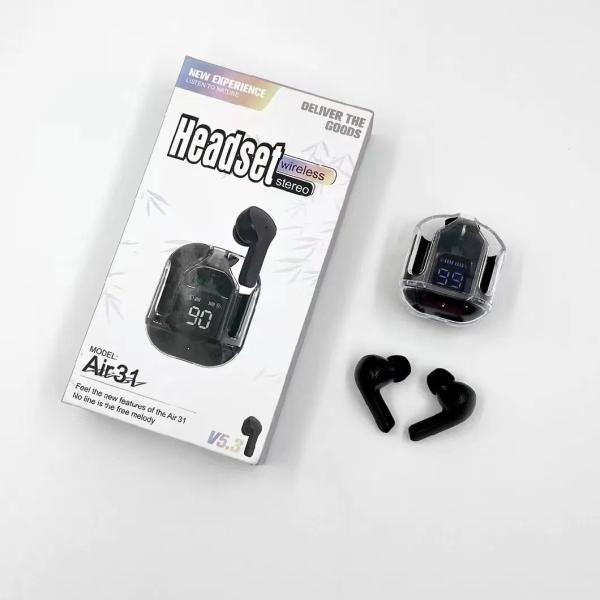 Air 31 Tws Original With Big Packing Transparent Earbuds Bluetooth 5.3