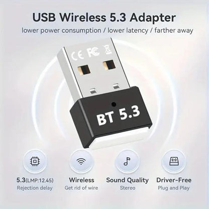 Mini Bluetooth Usb Dongle 5.3 Plug & Play