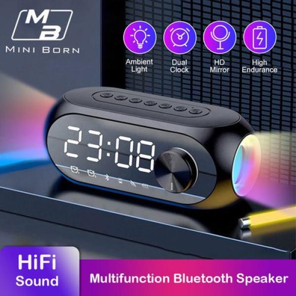 Kisonli LP-2S RGB Speaker Alarm Clock Bluetooth 5.0 Tf-card For Mobile