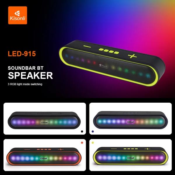 Kisonli Wireless Bluetooth Longbar Speaker LED-915