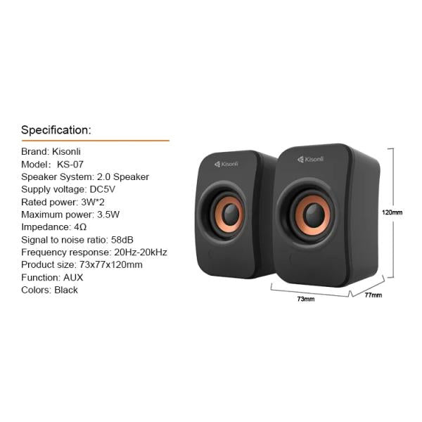 Kisonli Multimedia USB Loudspeaker KS-07