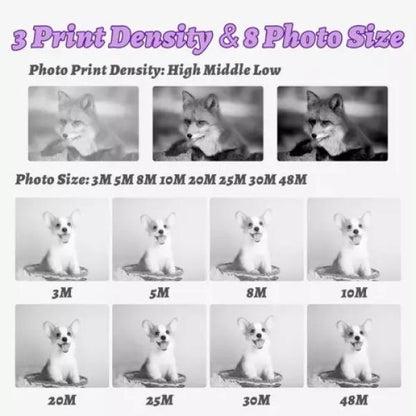 D8S Childrens Time Front/back Rear HD Digital Thermal Print Camera 1080p 48MP Purple