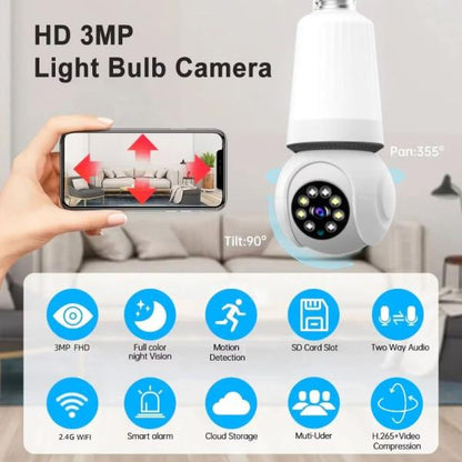 SPE27-LED8 Bulb Camera WiFi Panoramic Night Vision With V380 Pro App