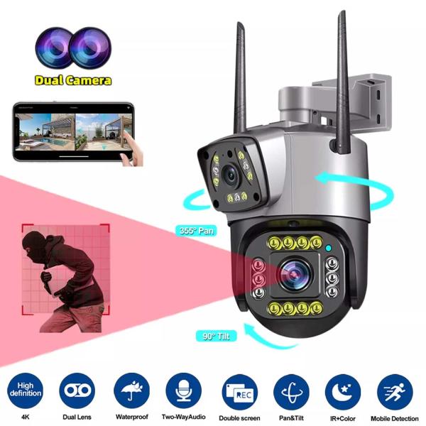 Speed-x (spz-702) 2 Camera Lens Wifi Outdoor 4mp Color Night Vision Wi