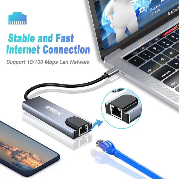 Speedx (sp-tc501) 5 In 1 Multi-port Type C 4k Hdmi Usb 3.0 Converter G